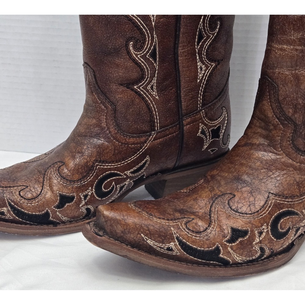 Circle G by Corral Womens Side Embroidery Snip Toe Leather Western Boots L5247 - Picture 6 of 16